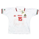 Buy 1998 Mexico Hernandez 15 *BNWT* Reissue World Cup Edition Away Shirt (L) ABA Sport ~ Free worldwide shipping ~ Authentic Vintage Football Shirts from Cult Kits