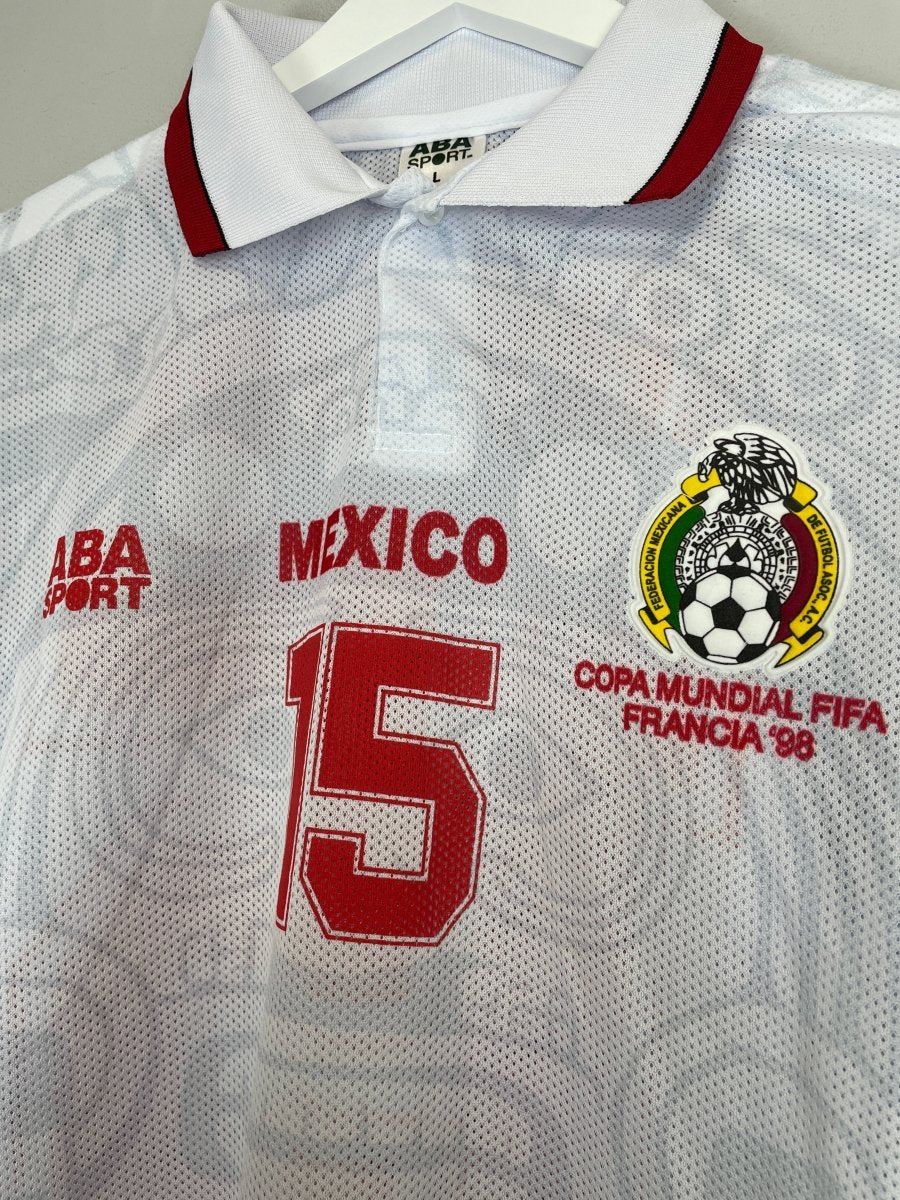 1998 Mexico Hernandez 15 *Reissue* World Cup Edition Away (Multiple) ABA Sport - Cult Kits - Small - Buy Vintage Football Shirts, Authentic Retro Football Shirts For Sale, Classic Football Shirts & Soccer Jersey