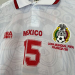 1998 Mexico Hernandez 15 *Reissue* World Cup Edition Away (Multiple) ABA Sport - Cult Kits - Small - Buy Vintage Football Shirts, Authentic Retro Football Shirts For Sale, Classic Football Shirts & Soccer Jersey