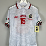1998 Mexico Hernandez 15 *Reissue* World Cup Edition Away (Multiple) ABA Sport - Cult Kits - Small - Buy Vintage Football Shirts, Authentic Retro Football Shirts For Sale, Classic Football Shirts & Soccer Jersey