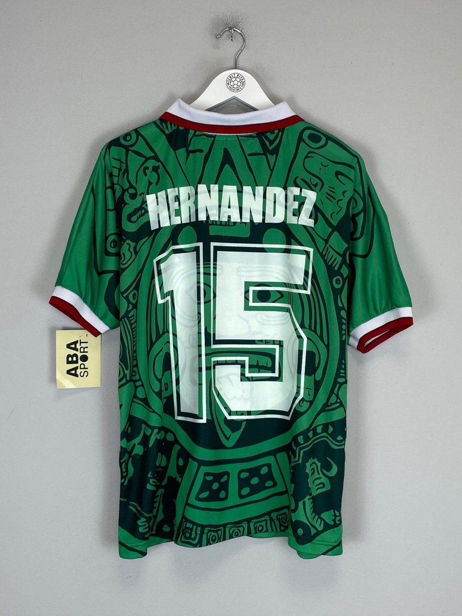 1998 Mexico Hernandez 15 *Reissue* World Cup Edition Home (Multiple) ABA Sport - Cult Kits - Small - Buy Vintage Football Shirts, Authentic Retro Football Shirts For Sale, Classic Football Shirts & Soccer Jersey