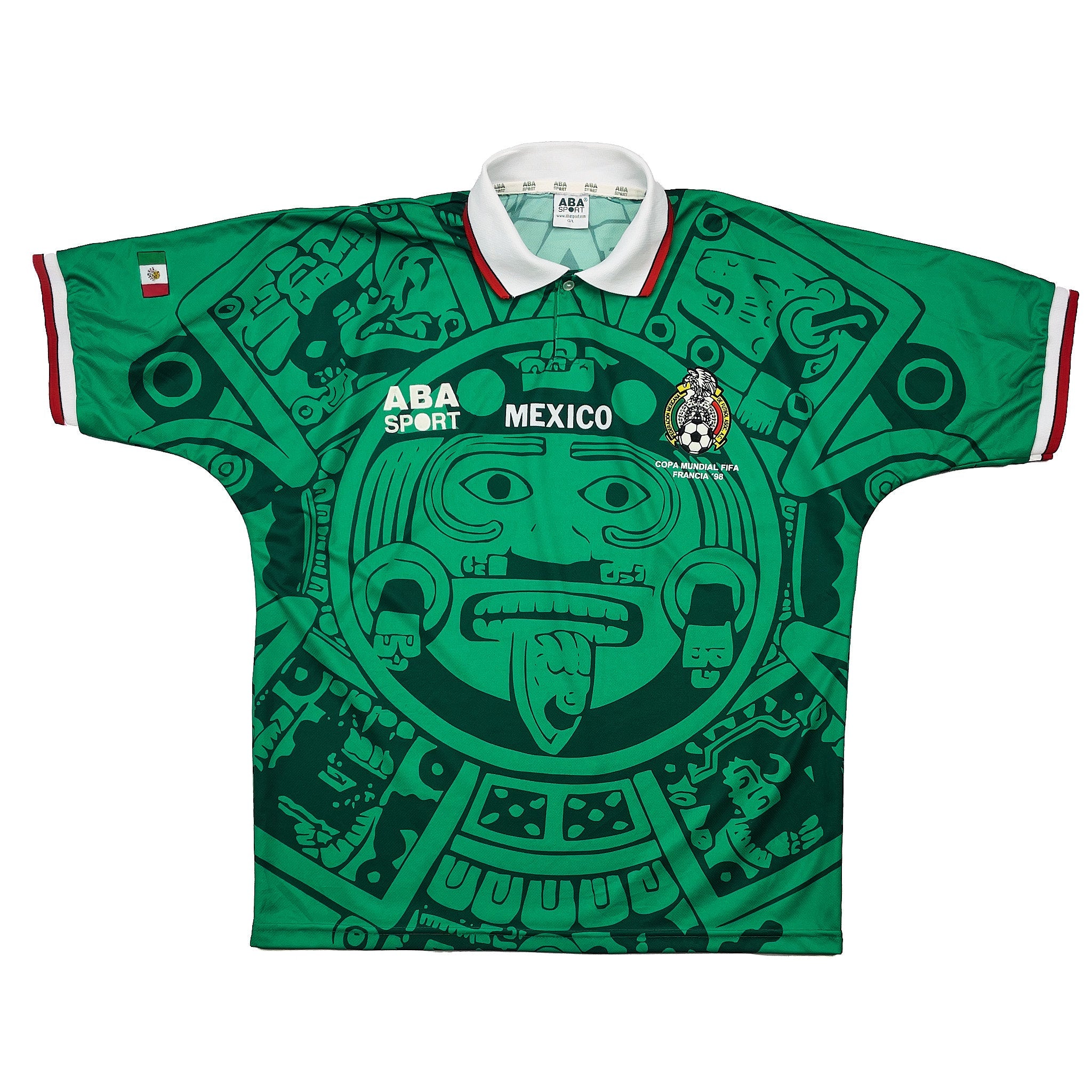 Buy 1998 Mexico Home Shirt (L) ABA Sport ~ Free worldwide shipping available ~ Authentic Vintage Football Shirts from Cult Kits