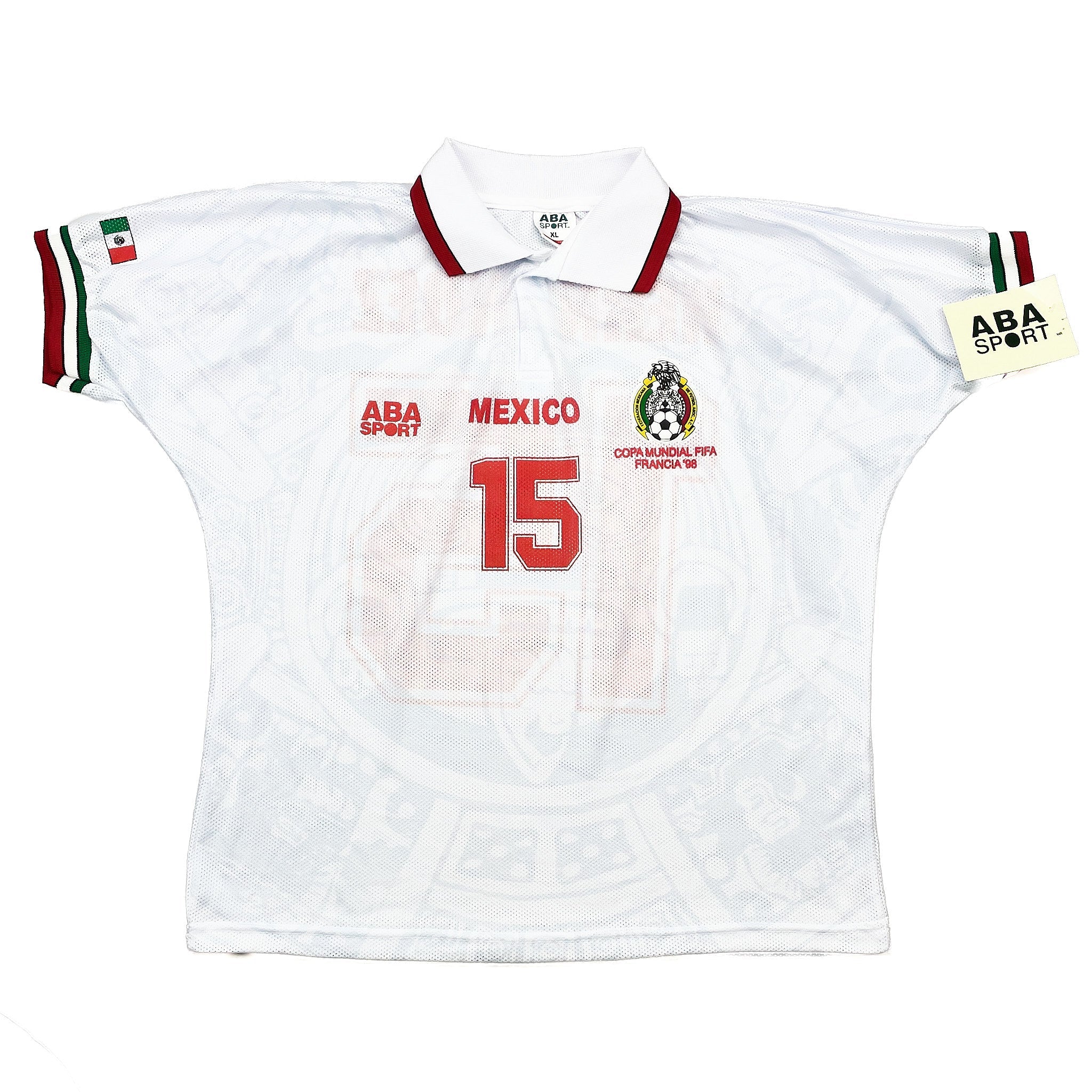 Buy 1998 Mexico L.Hernandez 15 *Reissue* BNWT World Cup Edition Away Shirt (XL) ABA Sport ~ Free worldwide shipping ~ Authentic Vintage Football Shirts from Cult Kits