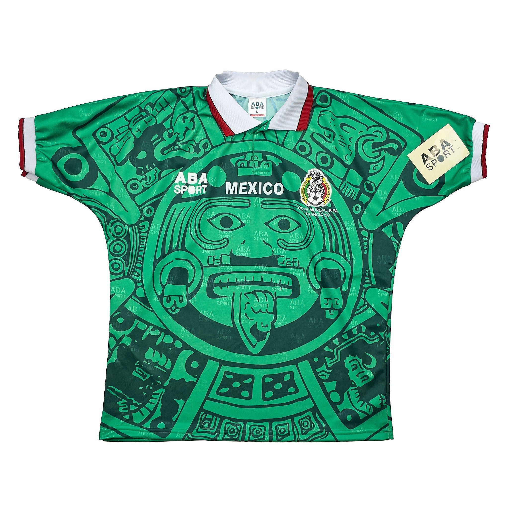 Buy 1998 Mexico Reissue BNWT *with Defects* World Cup Edition Home Shirt (L) ABA Sport ~ Free worldwide shipping ~ Authentic Vintage Football Shirts from Cult Kits