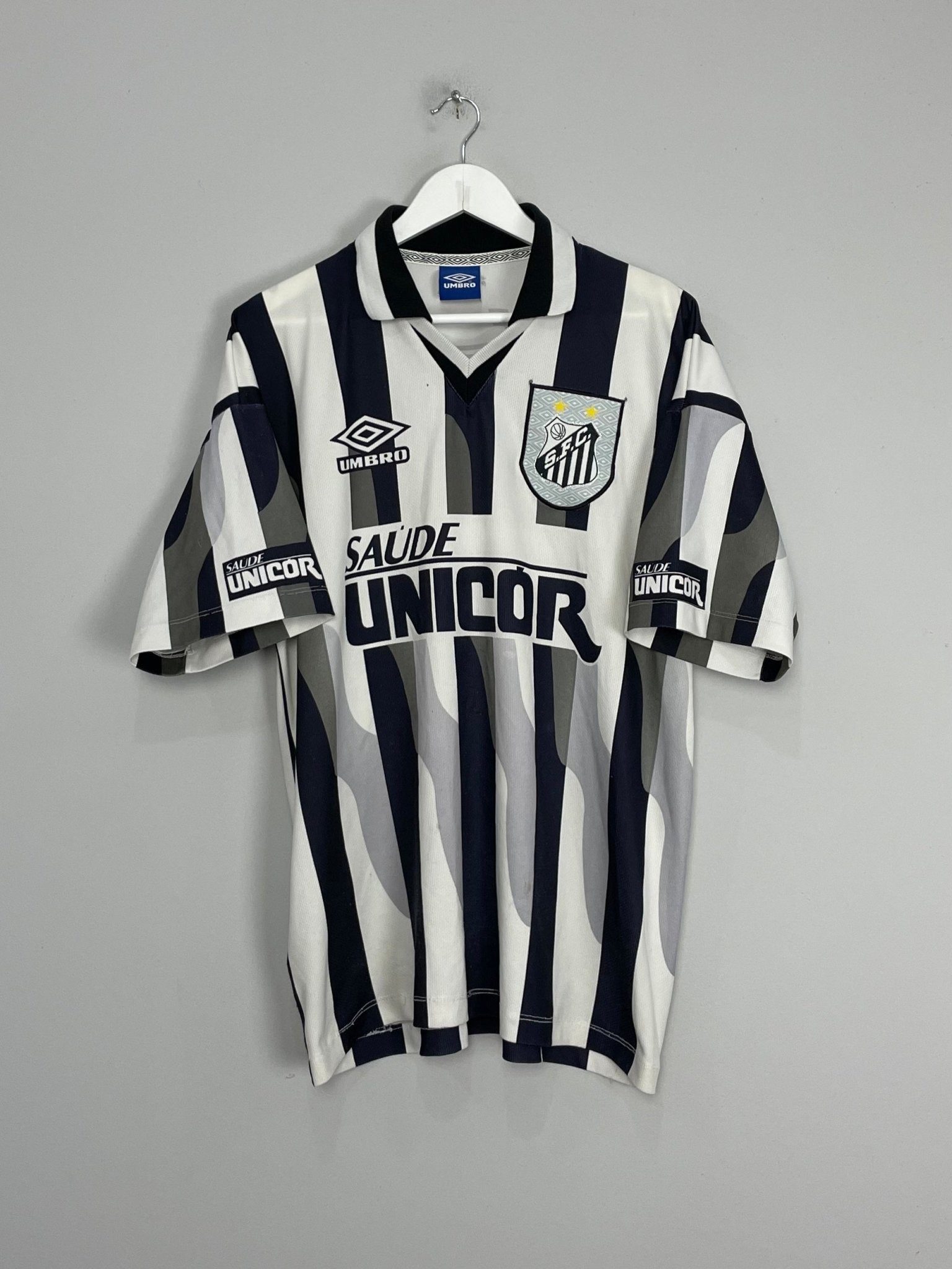Shop 1998 SANTOS AWAY SHIRT (L) UMBRO, classic football shirts, vintage football shirts & retro soccer jerseys at Cult Kits