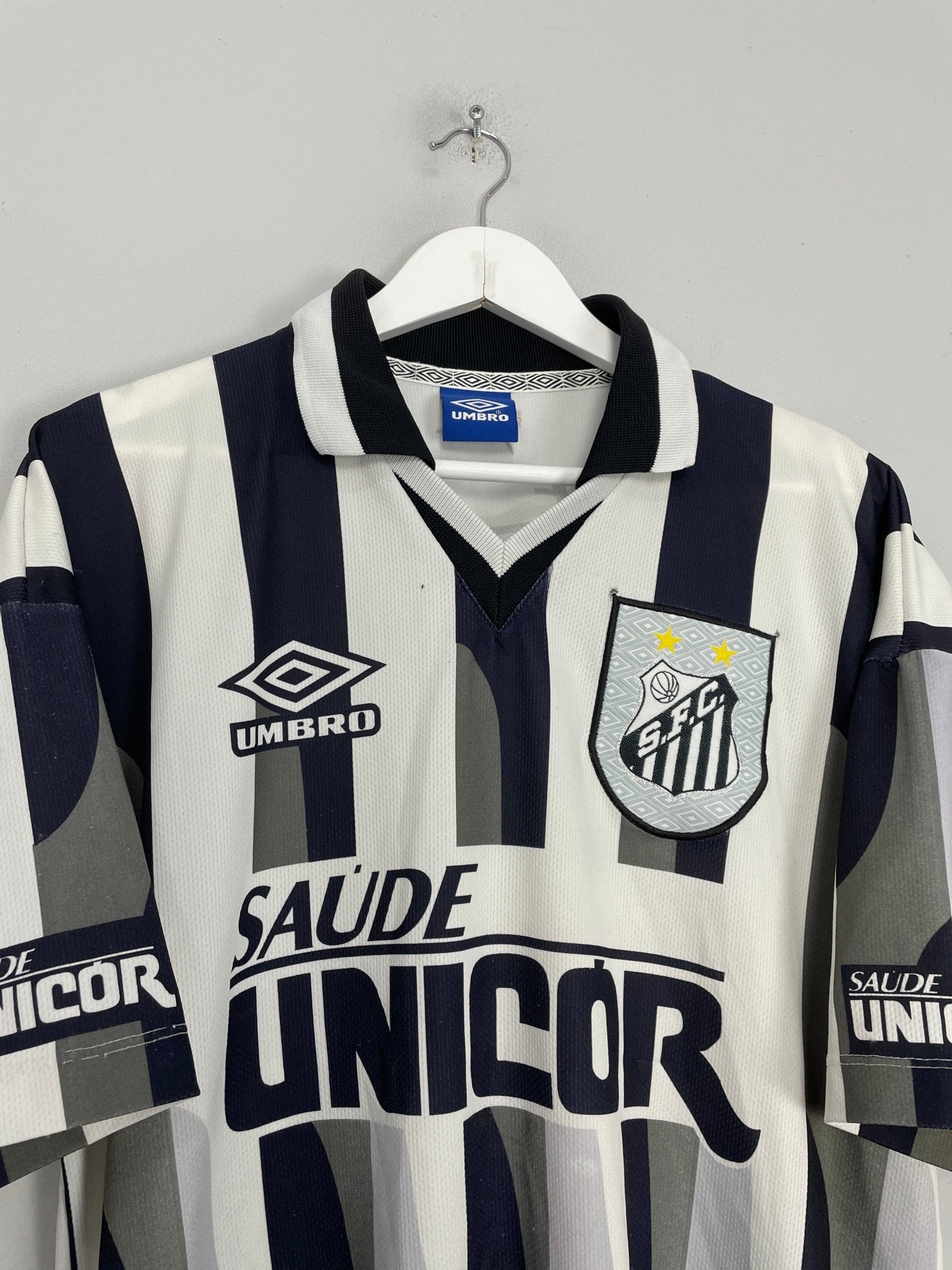Shop 1998 SANTOS AWAY SHIRT (L) UMBRO, classic football shirts, vintage football shirts & retro soccer jerseys at Cult Kits