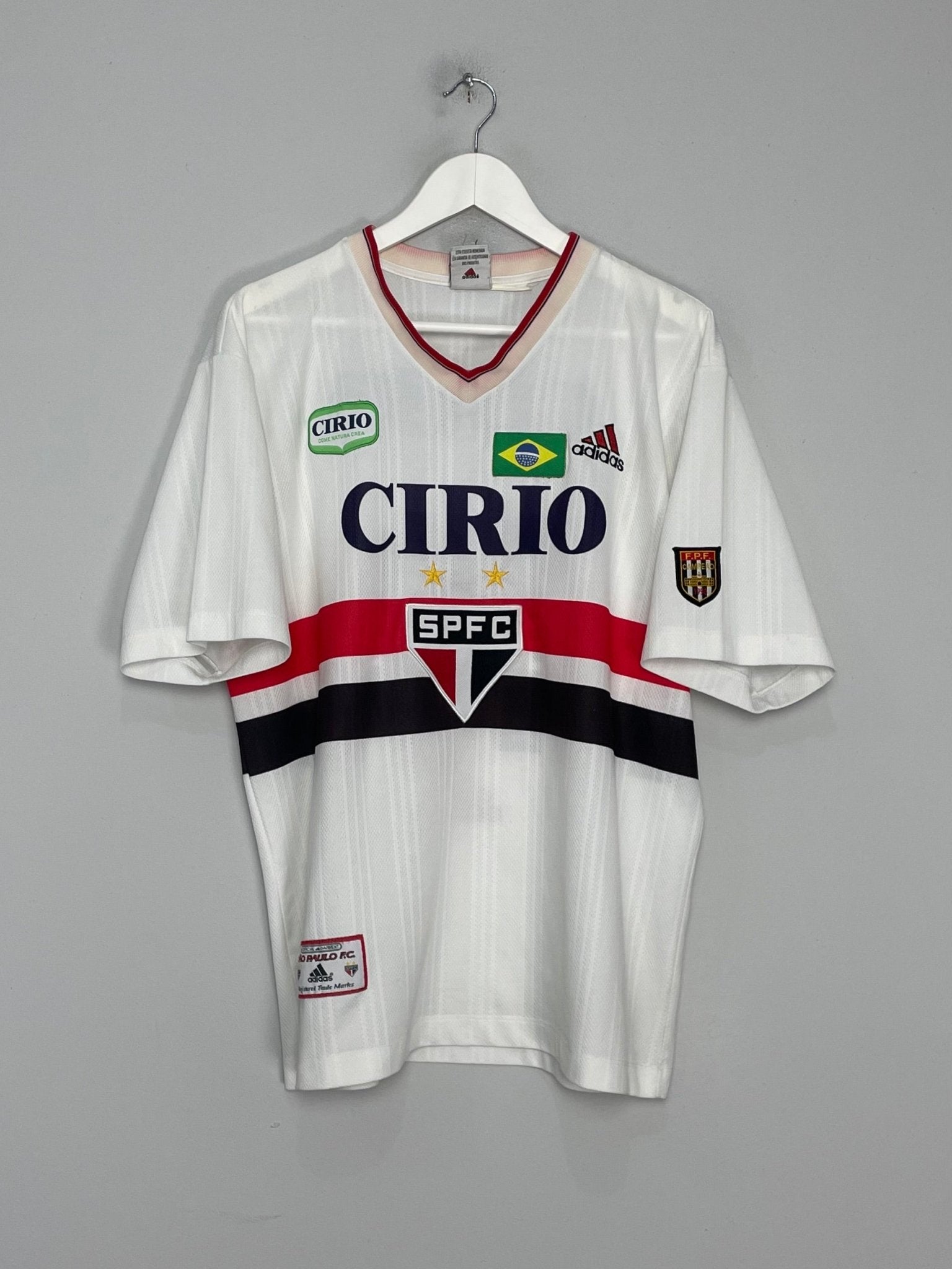 Shop 1998 SAO PAULO #10 HOME SHIRT (M) ADIDAS, classic football shirts, vintage football shirts & retro soccer jerseys at Cult Kits