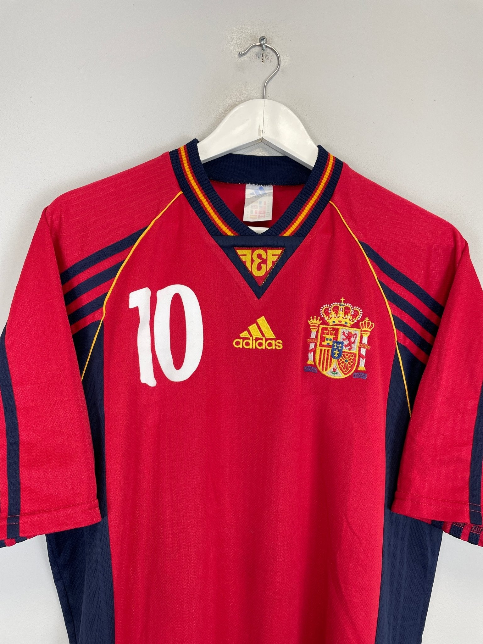 Shop 1998 SPAIN RAUL #10 HOME SHIRT (M) ADIDAS, classic football shirts, vintage football shirts & retro soccer jerseys at Cult Kits