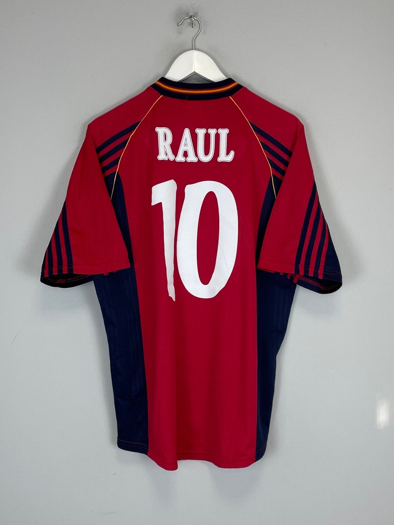 Shop 1998 SPAIN RAUL #10 HOME SHIRT (M) ADIDAS, classic football shirts, vintage football shirts & retro soccer jerseys at Cult Kits