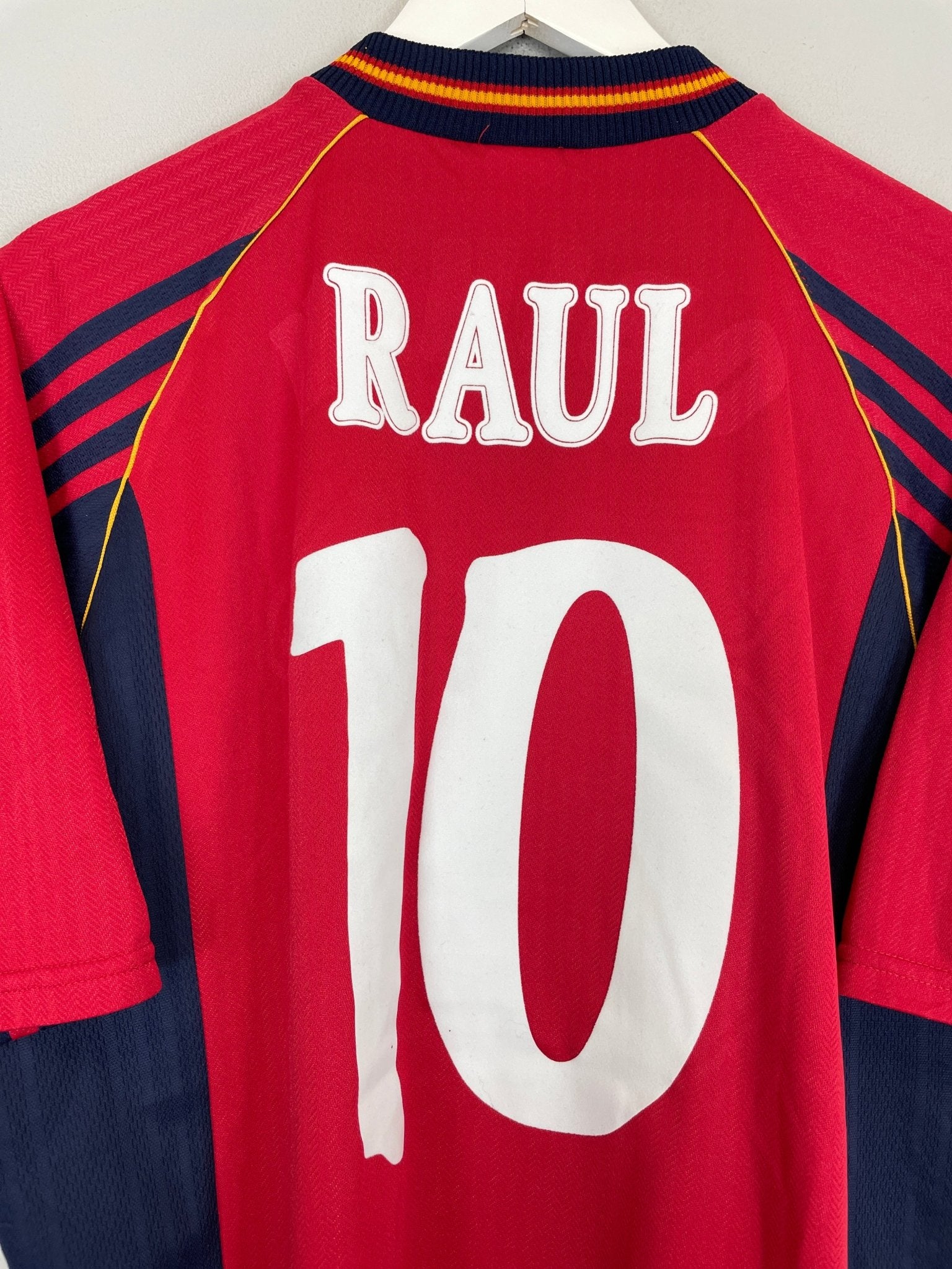 Shop 1998 SPAIN RAUL #10 HOME SHIRT (M) ADIDAS, classic football shirts, vintage football shirts & retro soccer jerseys at Cult Kits
