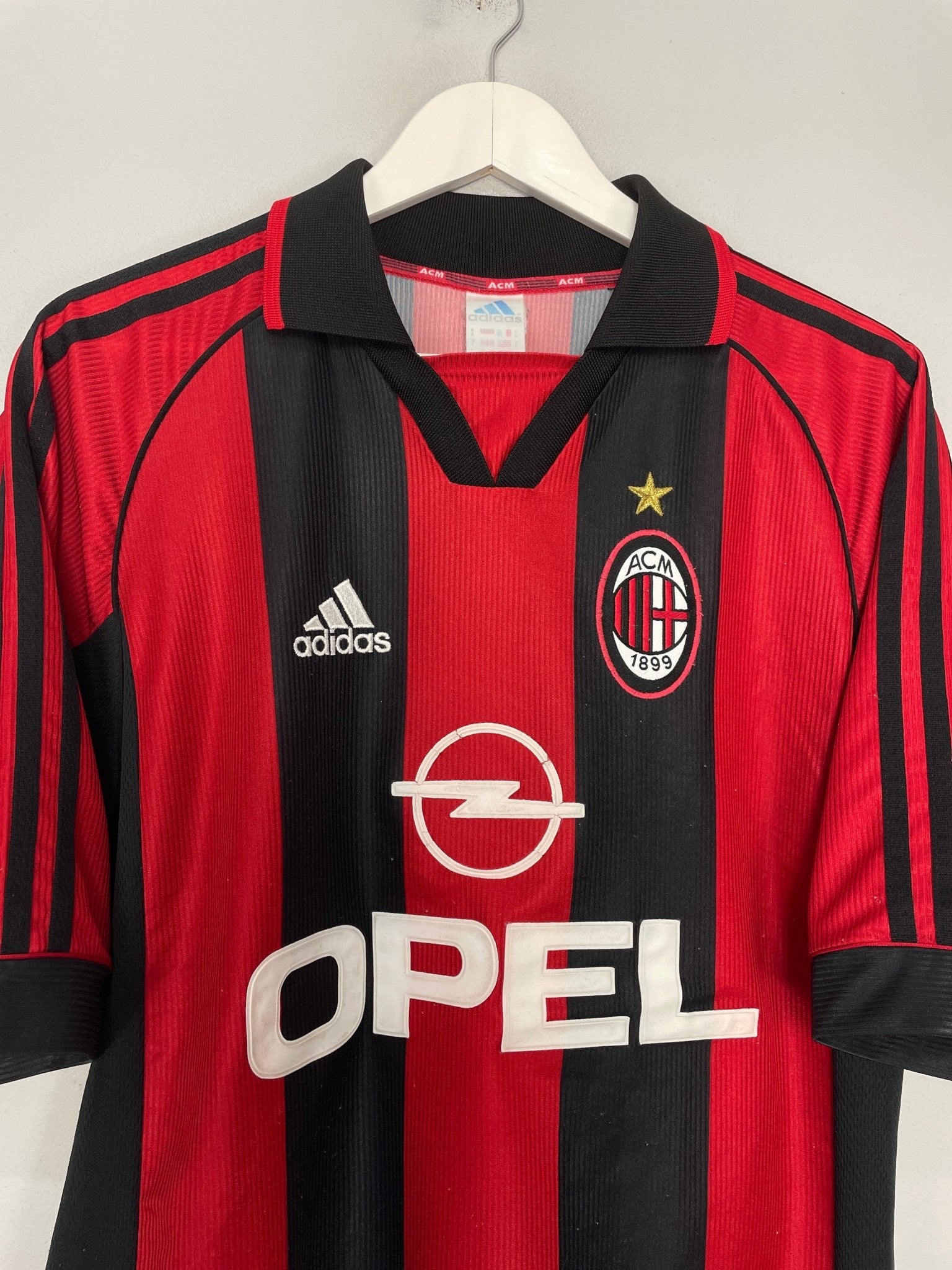 Shop 1998/00 AC MILAN MALDINI #3 HOME SHIRT (M) ADIDAS, classic football shirts, vintage football shirts & retro soccer jerseys at Cult Kits