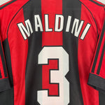 Shop 1998/00 AC MILAN MALDINI #3 HOME SHIRT (M) ADIDAS, classic football shirts, vintage football shirts & retro soccer jerseys at Cult Kits