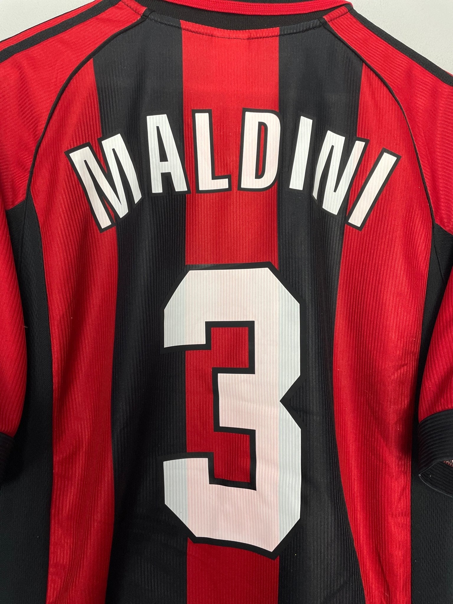 Shop 1998/00 AC MILAN MALDINI #3 HOME SHIRT (M) ADIDAS, classic football shirts, vintage football shirts & retro soccer jerseys at Cult Kits