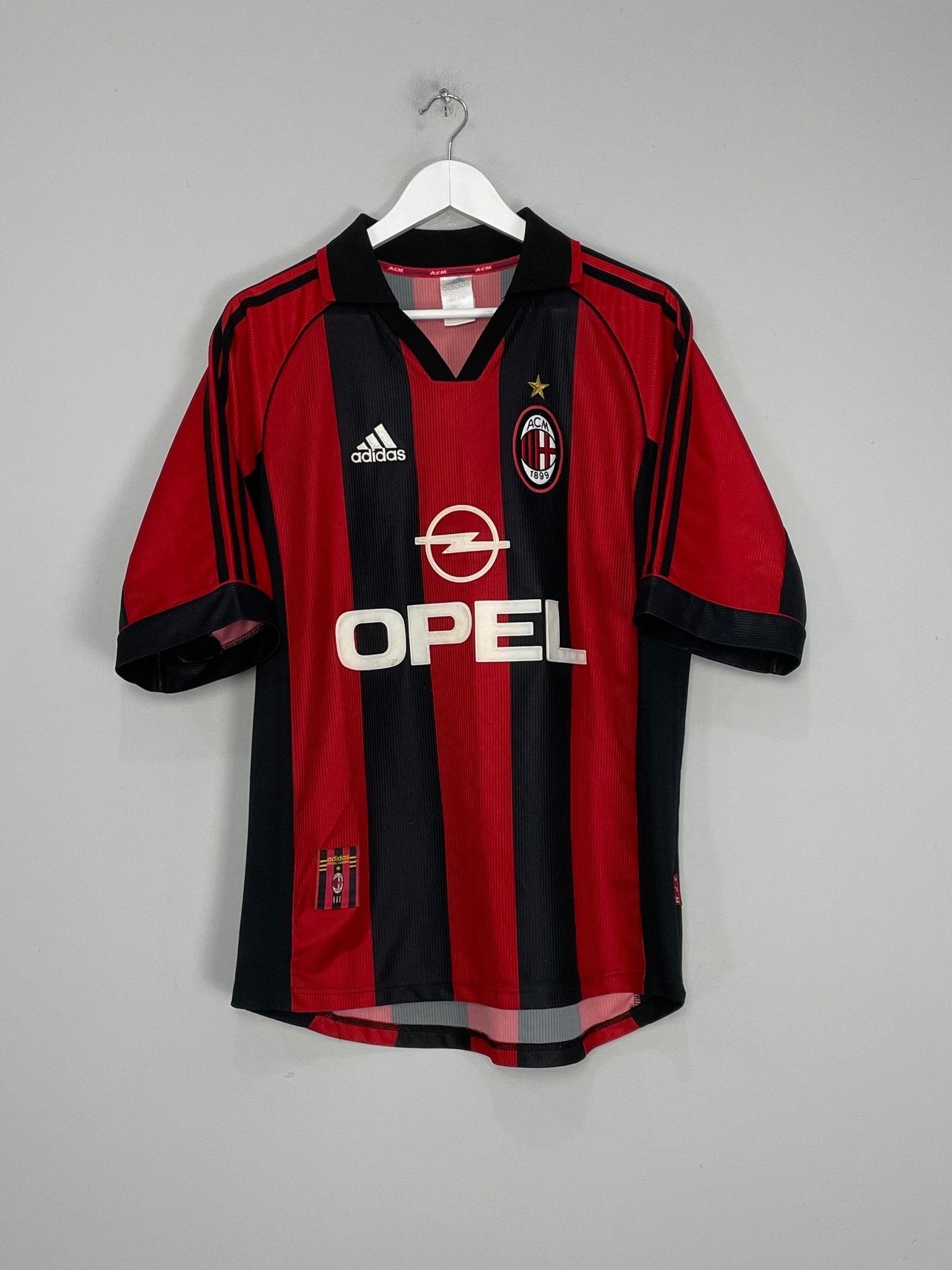 Shop 1998/00 AC MILAN MALDINI #3 HOME SHIRT (M) ADIDAS, classic football shirts, vintage football shirts & retro soccer jerseys at Cult Kits
