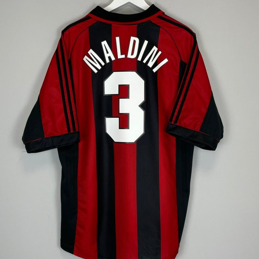 1998/00 AC MILAN MALDINI 3 HOME SHIRT (XL) ADIDAS - Cult Kits - XL - Buy Vintage Football Shirts, Authentic Retro Football Shirts For Sale, Classic Football Shirts & Soccer Jersey
