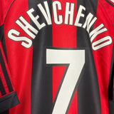 Shop 1998/00 AC MILAN SHEVCHENKO #7 HOME SHIRT (L) ADIDAS, classic football shirts, vintage football shirts & retro soccer jerseys at Cult Kits