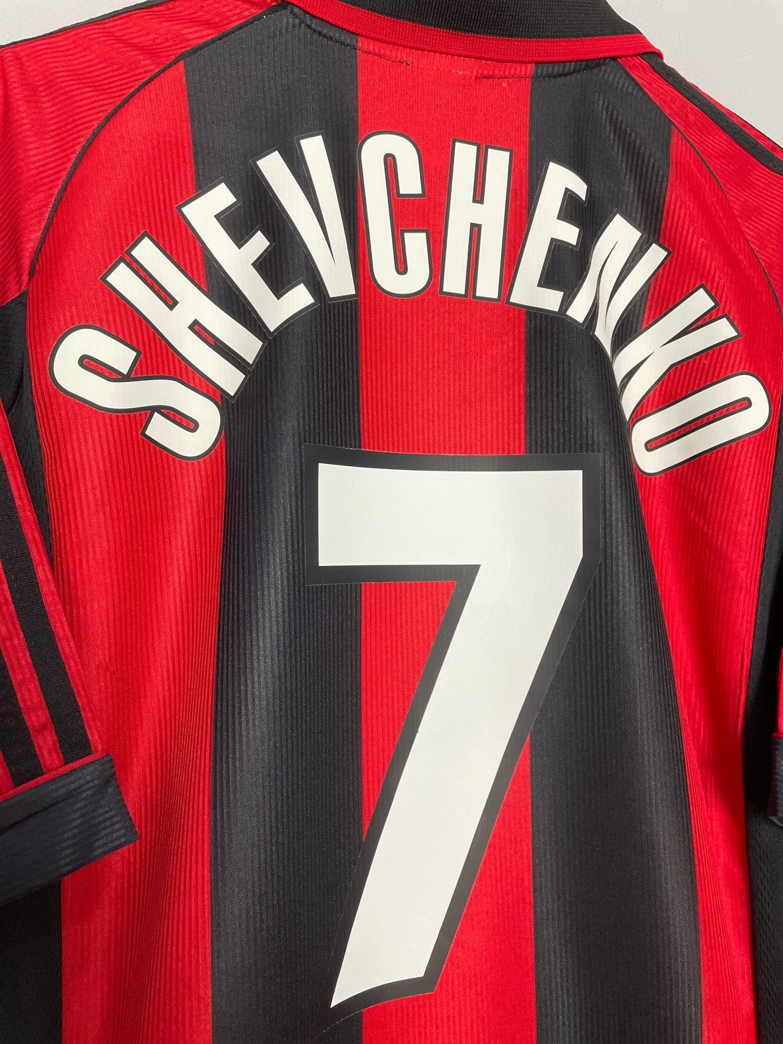 Shop 1998/00 AC MILAN SHEVCHENKO #7 HOME SHIRT (L) ADIDAS, classic football shirts, vintage football shirts & retro soccer jerseys at Cult Kits