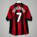 Shop 1998/00 AC MILAN SHEVCHENKO #7 HOME SHIRT (L) ADIDAS, classic football shirts, vintage football shirts & retro soccer jerseys at Cult Kits