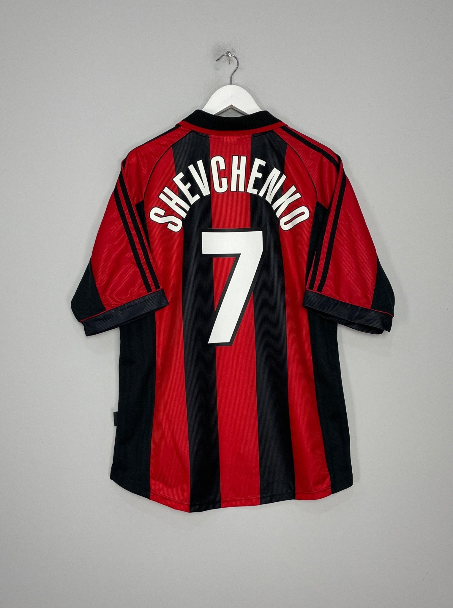 Shop 1998/00 AC MILAN SHEVCHENKO #7 HOME SHIRT (L) ADIDAS, classic football shirts, vintage football shirts & retro soccer jerseys at Cult Kits