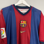 Shop 1998/00 BARCELONA GUARDIOLA #4 HOME SHIRT (L) NIKE, classic football shirts, vintage football shirts & retro soccer jerseys at Cult Kits