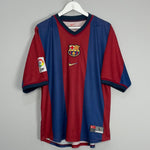 Shop 1998/00 BARCELONA GUARDIOLA #4 HOME SHIRT (L) NIKE, classic football shirts, vintage football shirts & retro soccer jerseys at Cult Kits