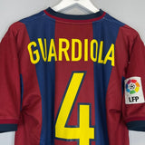 1998/00 BARCELONA GUARDIOLA 4 HOME SHIRT (M) ADIDAS - Cult Kits - Medium - Buy Vintage Football Shirts, Authentic Retro Football Shirts For Sale, Classic Football Shirts & Soccer Jersey