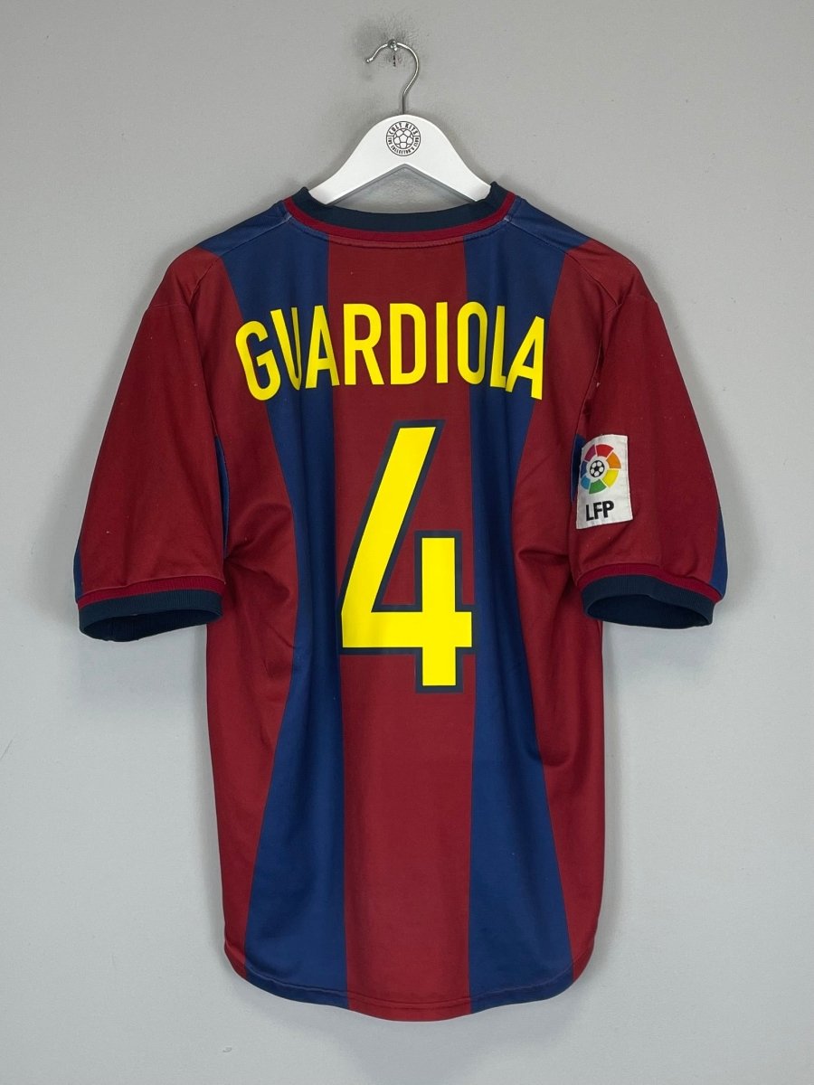 1998/00 BARCELONA GUARDIOLA 4 HOME SHIRT (M) ADIDAS - Cult Kits - Medium - Buy Vintage Football Shirts, Authentic Retro Football Shirts For Sale, Classic Football Shirts & Soccer Jersey