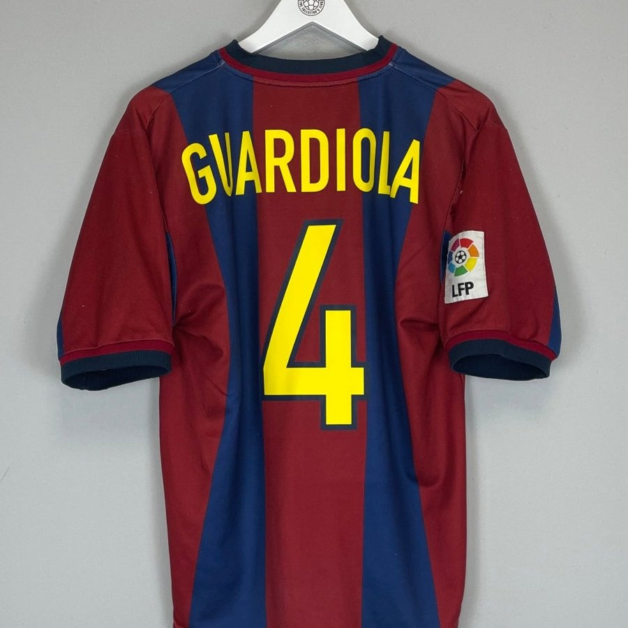1998/00 BARCELONA GUARDIOLA 4 HOME SHIRT (M) ADIDAS - Cult Kits - Medium - Buy Vintage Football Shirts, Authentic Retro Football Shirts For Sale, Classic Football Shirts & Soccer Jersey