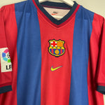 Shop 1998/00 BARCELONA GUARDIOLA #4 HOME SHIRT (M) NIKE, classic football shirts, vintage football shirts & retro soccer jerseys at Cult Kits