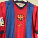 Shop 1998/00 BARCELONA GUARDIOLA #4 HOME SHIRT (M) NIKE, classic football shirts, vintage football shirts & retro soccer jerseys at Cult Kits