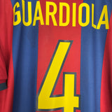 Shop 1998/00 BARCELONA GUARDIOLA #4 HOME SHIRT (M) NIKE, classic football shirts, vintage football shirts & retro soccer jerseys at Cult Kits