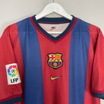 Shop 1998/00 BARCELONA GUARDIOLA #4 HOME SHIRT (M) NIKE, classic football shirts, vintage football shirts & retro soccer jerseys at Cult Kits