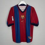 Shop 1998/00 BARCELONA GUARDIOLA #4 HOME SHIRT (M) NIKE, classic football shirts, vintage football shirts & retro soccer jerseys at Cult Kits
