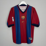 Shop 1998/00 BARCELONA GUARDIOLA #4 HOME SHIRT (M) NIKE, classic football shirts, vintage football shirts & retro soccer jerseys at Cult Kits