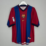 Shop 1998/00 BARCELONA GUARDIOLA #4 HOME SHIRT (M) NIKE, classic football shirts, vintage football shirts & retro soccer jerseys at Cult Kits