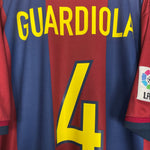 Shop 1998/00 BARCELONA GUARDIOLA #4 HOME SHIRT (XL) NIKE, classic football shirts, vintage football shirts & retro soccer jerseys at Cult Kits