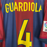 Shop 1998/00 BARCELONA GUARDIOLA #4 HOME SHIRT (XL) NIKE, classic football shirts, vintage football shirts & retro soccer jerseys at Cult Kits