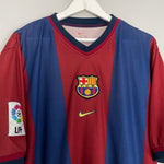 Shop 1998/00 BARCELONA GUARDIOLA #4 HOME SHIRT (XL) NIKE, classic football shirts, vintage football shirts & retro soccer jerseys at Cult Kits