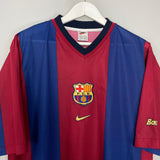 Shop 1998/00 BARCELONA HOME SHIRT (XL) BASIC NIKE, classic football shirts, vintage football shirts & retro soccer jerseys at Cult Kits