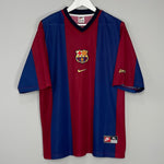 Shop 1998/00 BARCELONA HOME SHIRT (XL) BASIC NIKE, classic football shirts, vintage football shirts & retro soccer jerseys at Cult Kits