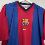 Shop 1998/00 BARCELONA RIVALDO #10 HOME SHIRT (L) NIKE BASIC, classic football shirts, vintage football shirts & retro soccer jerseys at Cult Kits