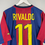Shop 1998/00 BARCELONA RIVALDO #11 HOME SHIRT (L) NIKE BASIC, classic football shirts, vintage football shirts & retro soccer jerseys at Cult Kits
