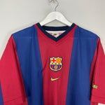 Shop 1998/00 BARCELONA RIVALDO #11 HOME SHIRT (L) NIKE BASIC, classic football shirts, vintage football shirts & retro soccer jerseys at Cult Kits