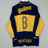 Shop 1998/00 BOCA JUNIORS #8 L/S HOME SHIRT (L) NIKE, classic football shirts, vintage football shirts & retro soccer jerseys at Cult Kits