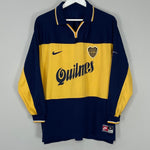 Shop 1998/00 BOCA JUNIORS #8 L/S HOME SHIRT (L) NIKE, classic football shirts, vintage football shirts & retro soccer jerseys at Cult Kits