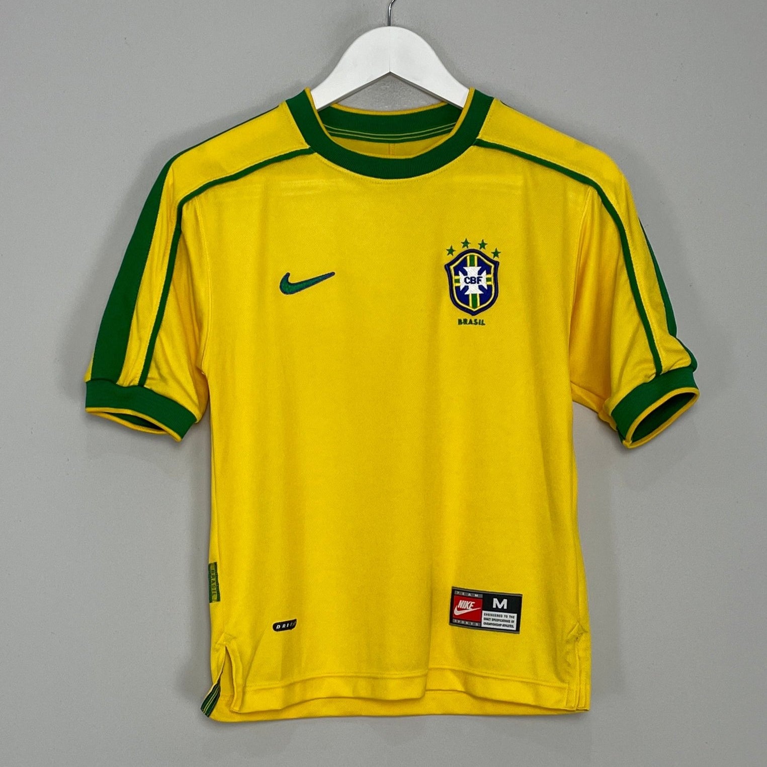 Shop 1998/00 BRAZIL HOME SHIRT (M.KIDS) NIKE, classic football shirts, vintage football shirts & retro soccer jerseys at Cult Kits