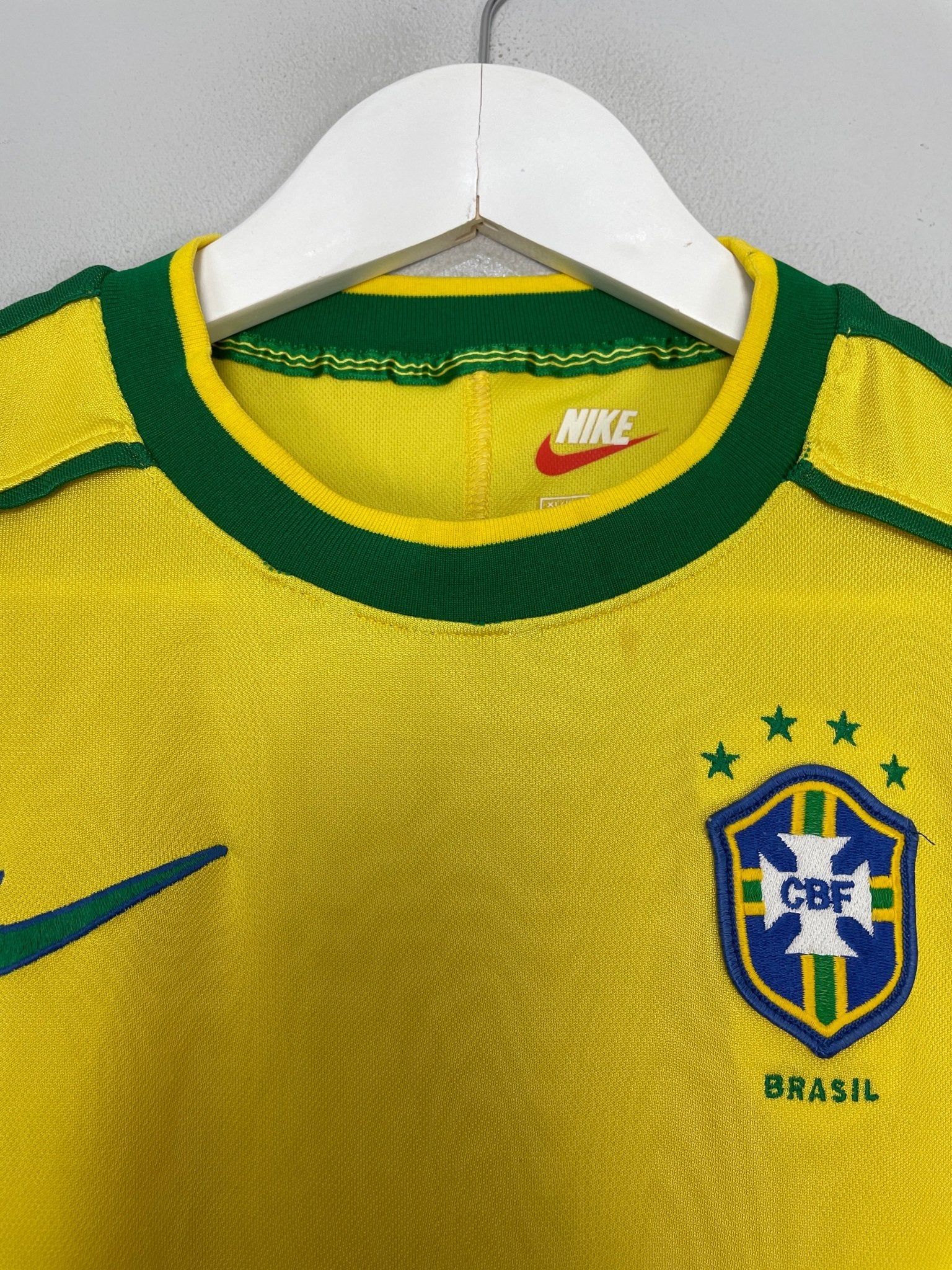 Shop 1998/00 BRAZIL HOME SHIRT (XL.KIDS) NIKE, classic football shirts, vintage football shirts & retro soccer jerseys at Cult Kits