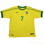 Buy 1998/00 BRAZIL RONALDINHO 7 HOME SHIRT (L) NIKE ~ Free worldwide shipping available ~ Authentic Vintage Football Shirts from Cult Kits