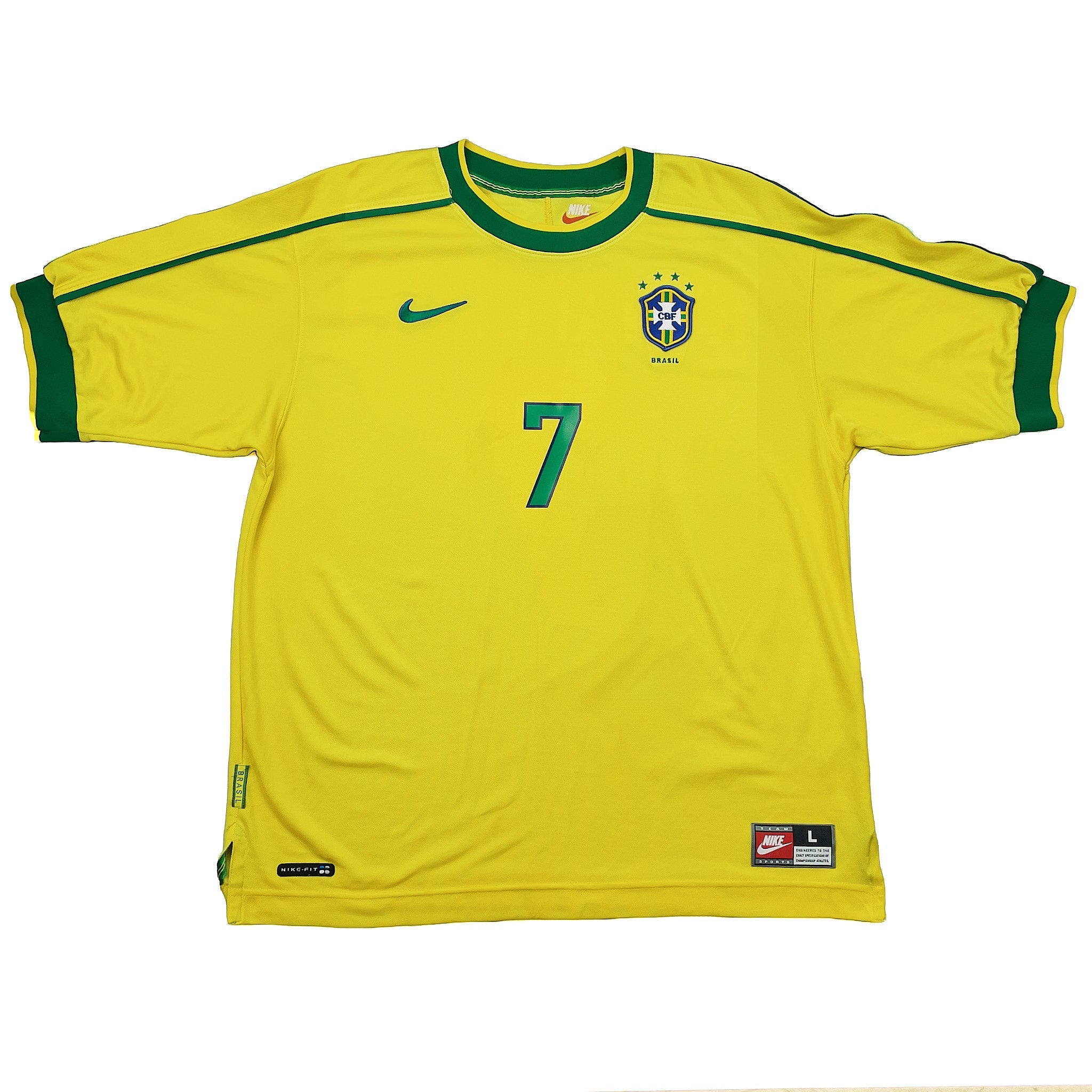 Buy 1998/00 BRAZIL RONALDINHO 7 HOME SHIRT (L) NIKE ~ Free worldwide shipping available ~ Authentic Vintage Football Shirts from Cult Kits