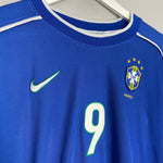 Shop 1998/00 BRAZIL RONALDO #9 AWAY SHIRT (L) NIKE, classic football shirts, vintage football shirts & retro soccer jerseys at Cult Kits
